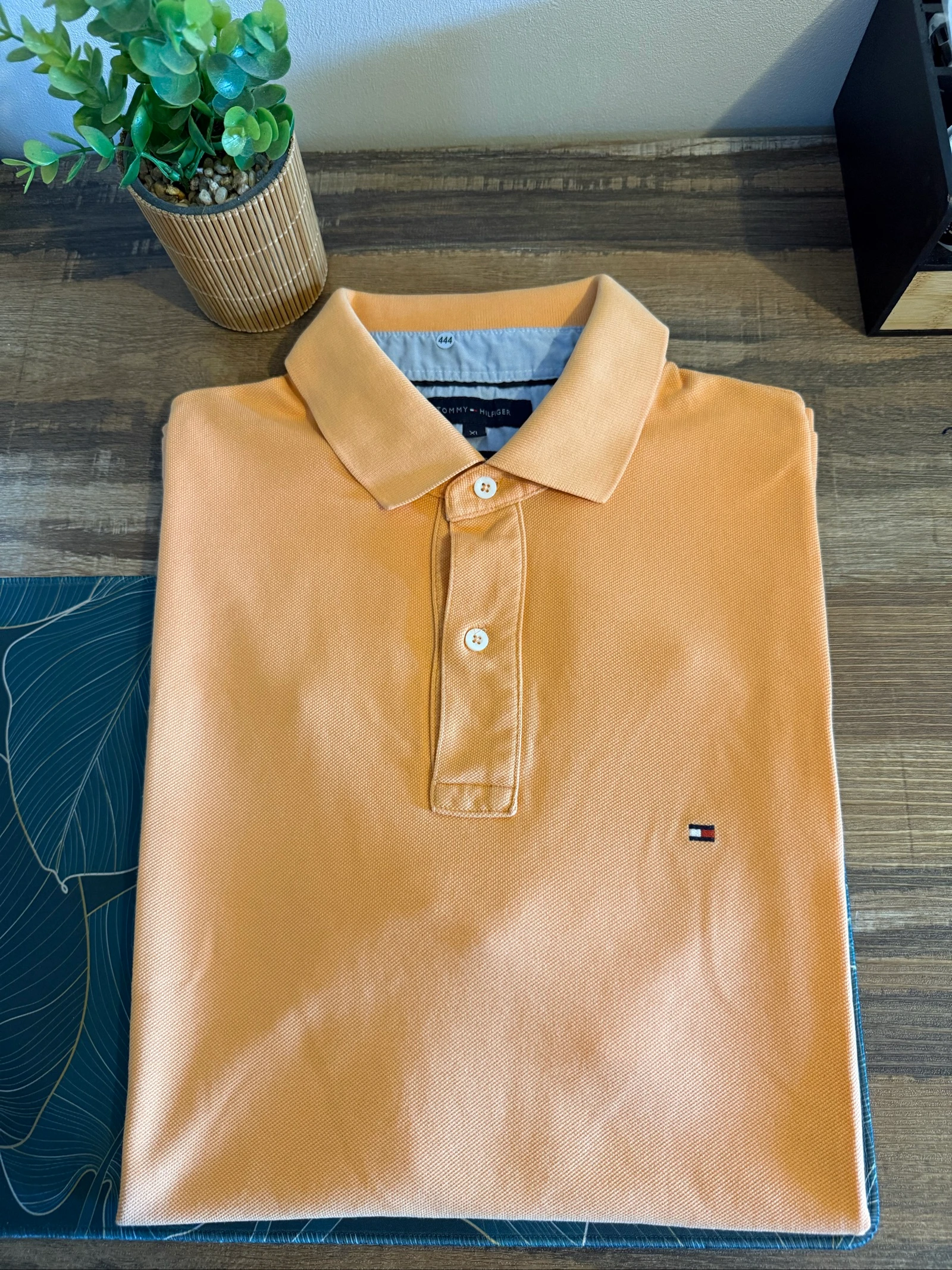 Polo Tommy Hilfiger para hombre XL albaricoque naranja 100% algodón – Muy buen estado – photo 3